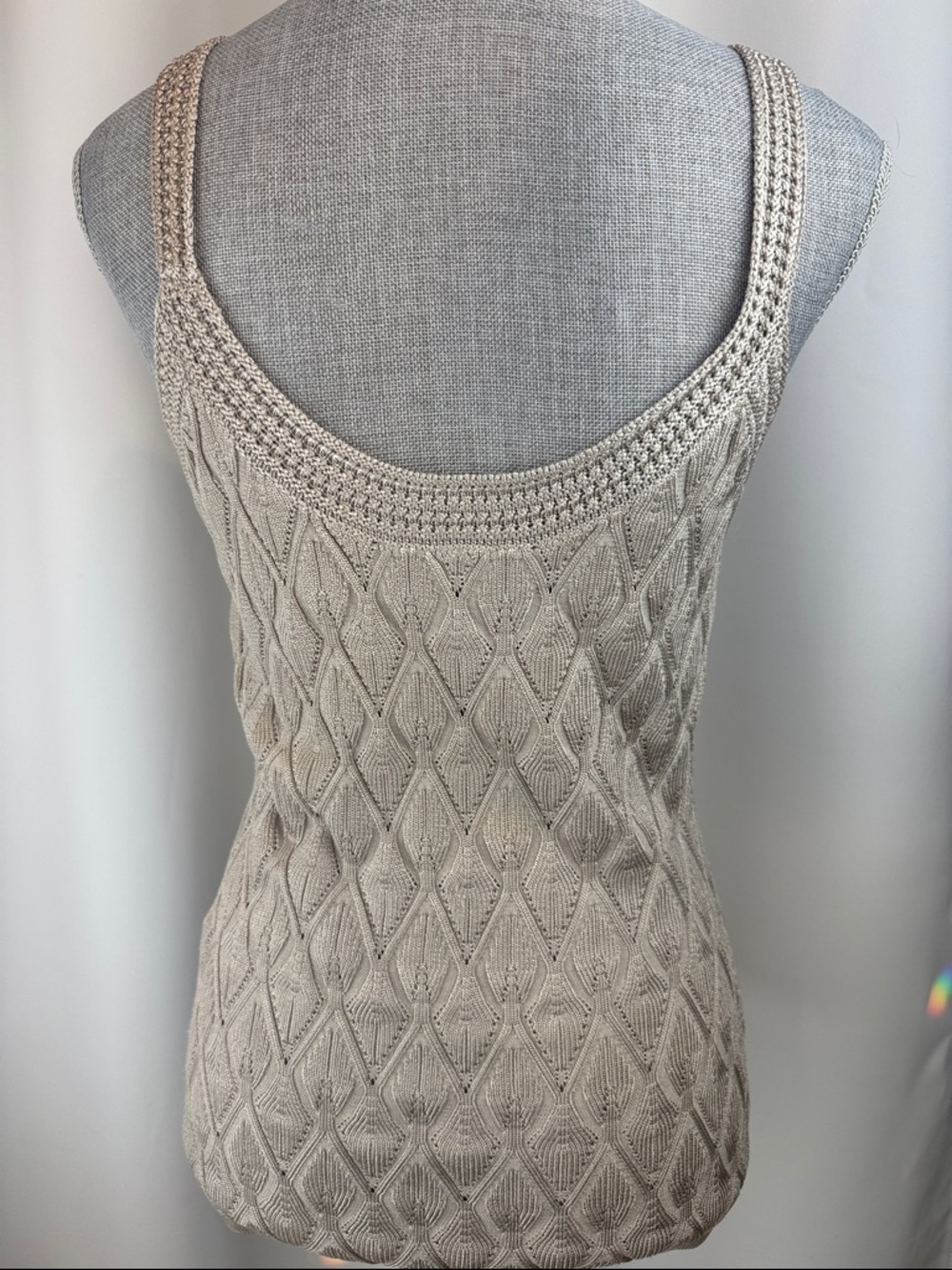 White House Black Market tan knit tank S-Small - Picture 5 of 16